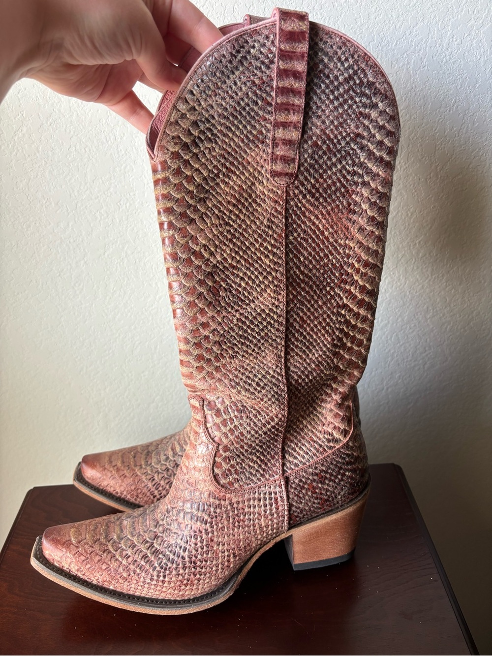NWT Junk Gypsy by Lane Desert Highway Pink Snakeskin Boot